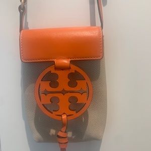 Tory Burch Miller Canvas/Leather Crossbody Purse!